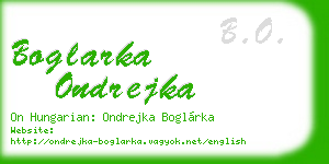 boglarka ondrejka business card