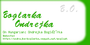 boglarka ondrejka business card